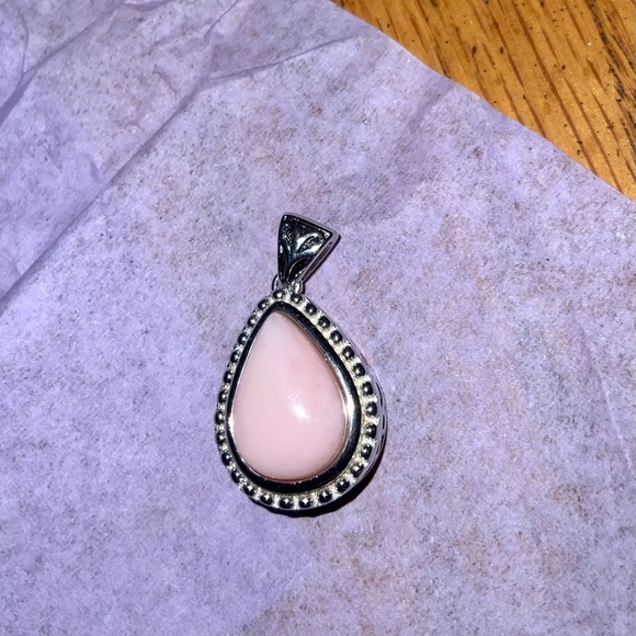 NIB Sterling Silver JTV Pink Peruvian Opal Decorative Pendant - Picture 8 of 12